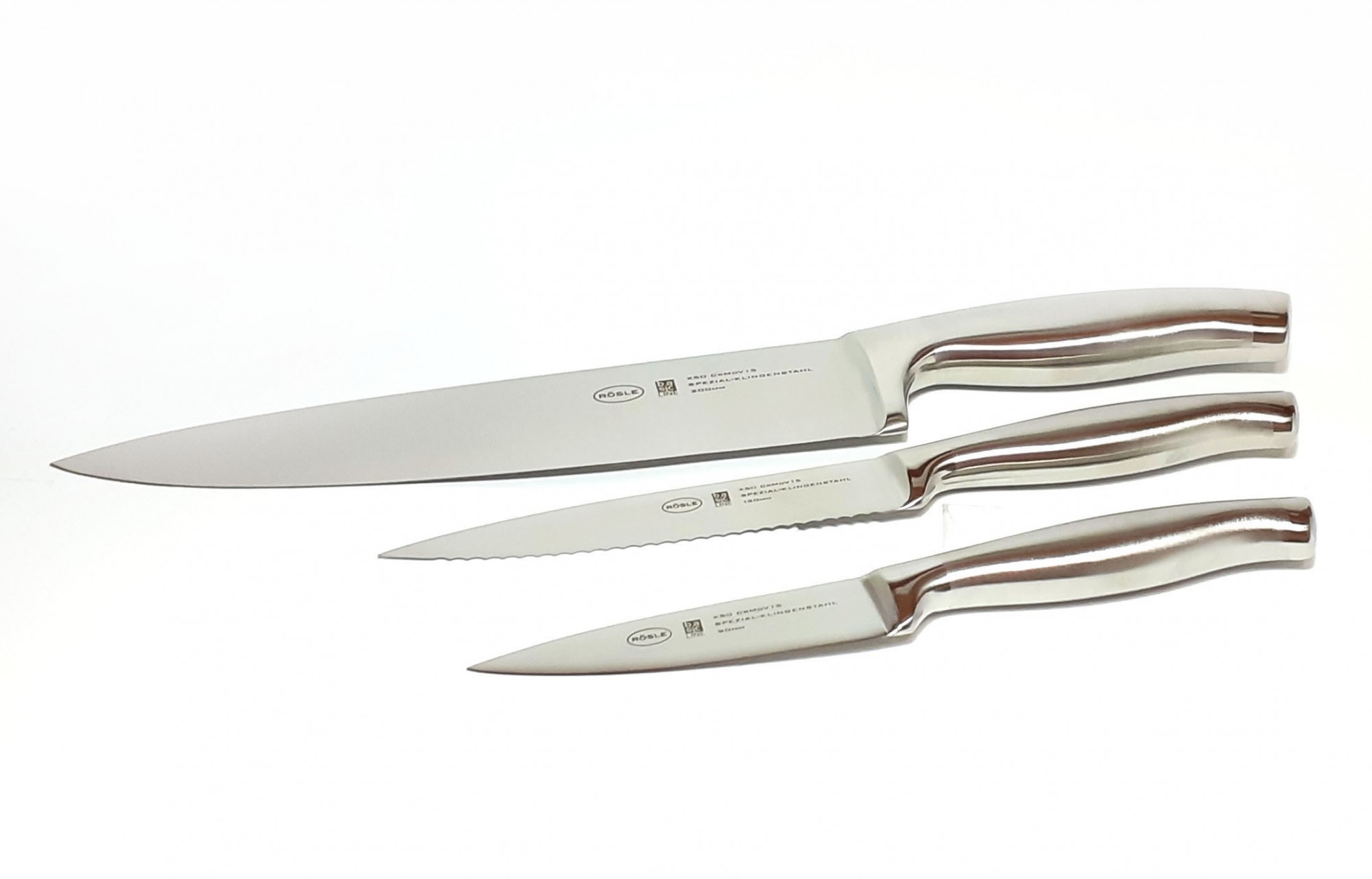 

Ножи набор кухонный из 3х предметов в подарочной упаковке с литыми ручками, Roesle Spezial-Klingenstahl-