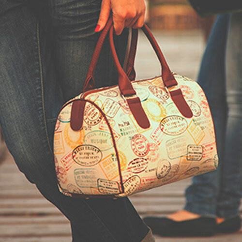 

Сумка бочонок Barrel Presentville Печати в загранпаспорте 28x18x17 см