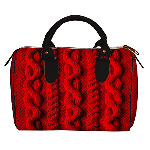 

Сумка бочонок Barrel Presentville Красная вязка 28x18x17 см