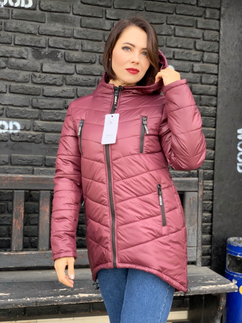 

Куртка парка Khan женская марсала 52 2XL