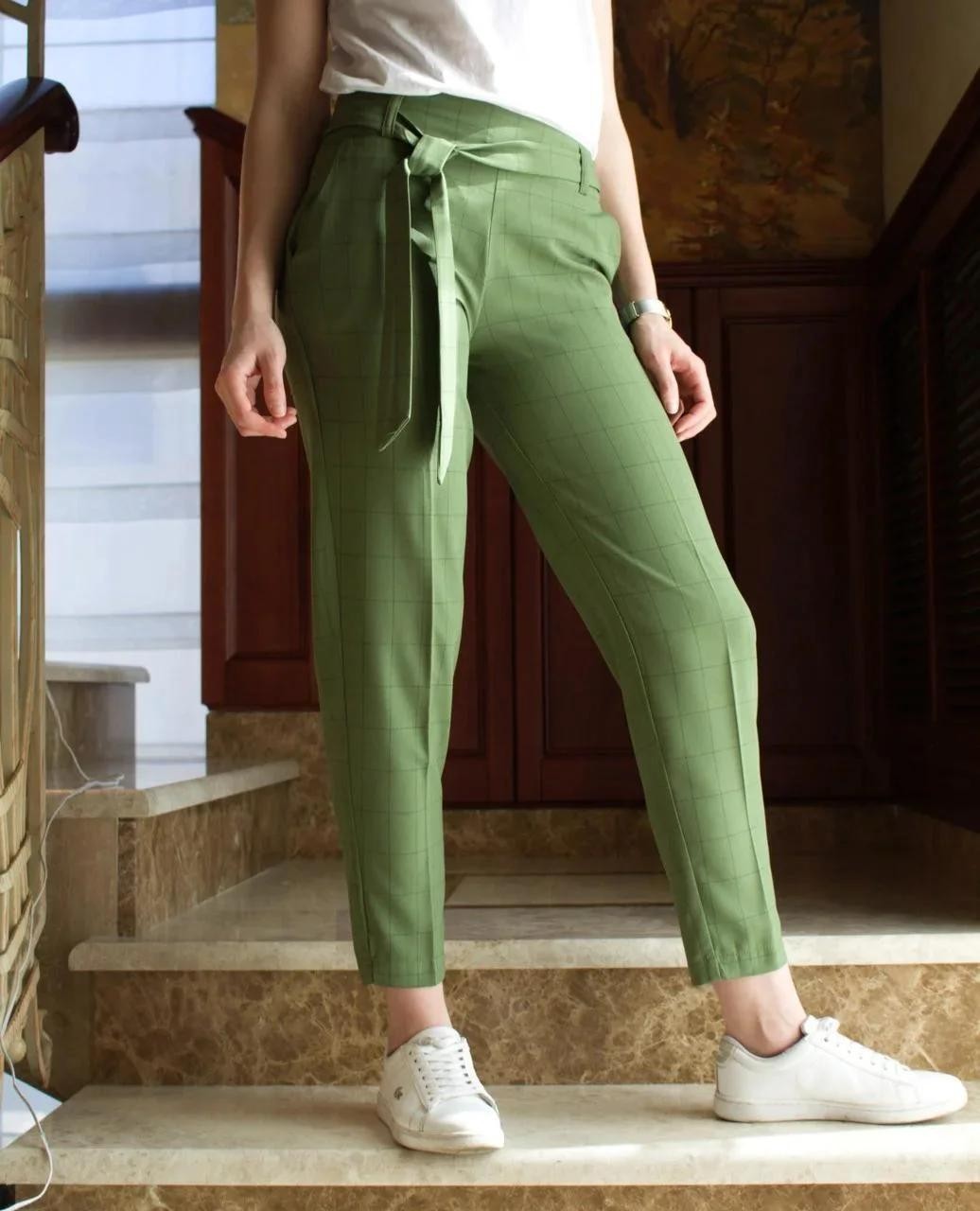 

Брюки Classic Fashion летние в клетку на резинке зеленые  XL, Брюки Classic Fashion летние в клетку на резинке зеленые 50 XL