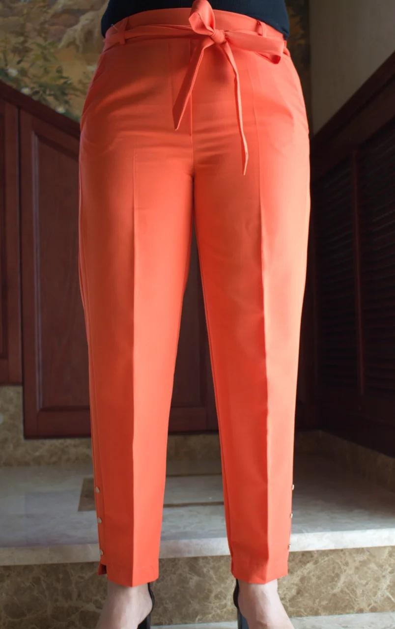 

Брюки Classic Fashion летние женские брюки на резинке с поясом оранжевого цвета  2XL, Брюки Classic Fashion летние женские брюки на резинке с поясом оранжевого цвета 52 2XL