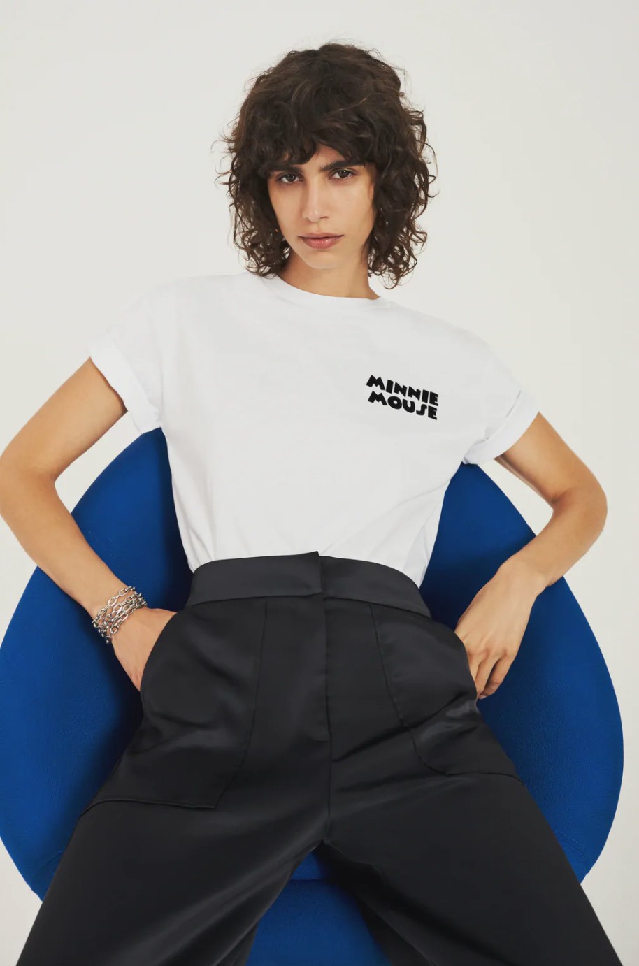 

Футболка женская белая с Микки-Маусом Zara 0085/014/250/М 8440