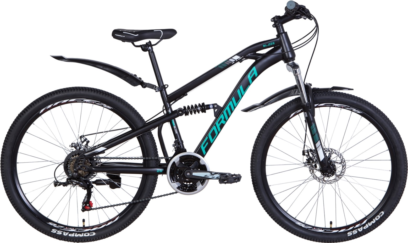 

Велосипед Formula Blaze DD 26" 15" Черно-бирюзовый (м) 2021 (OPS-FR-26-458)