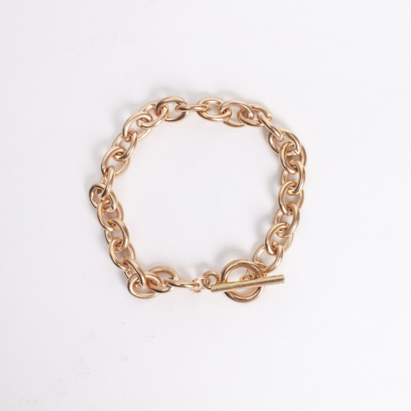 

Массивный браслет с удобной застежкой Ручная Работа TK009047 Золотистый