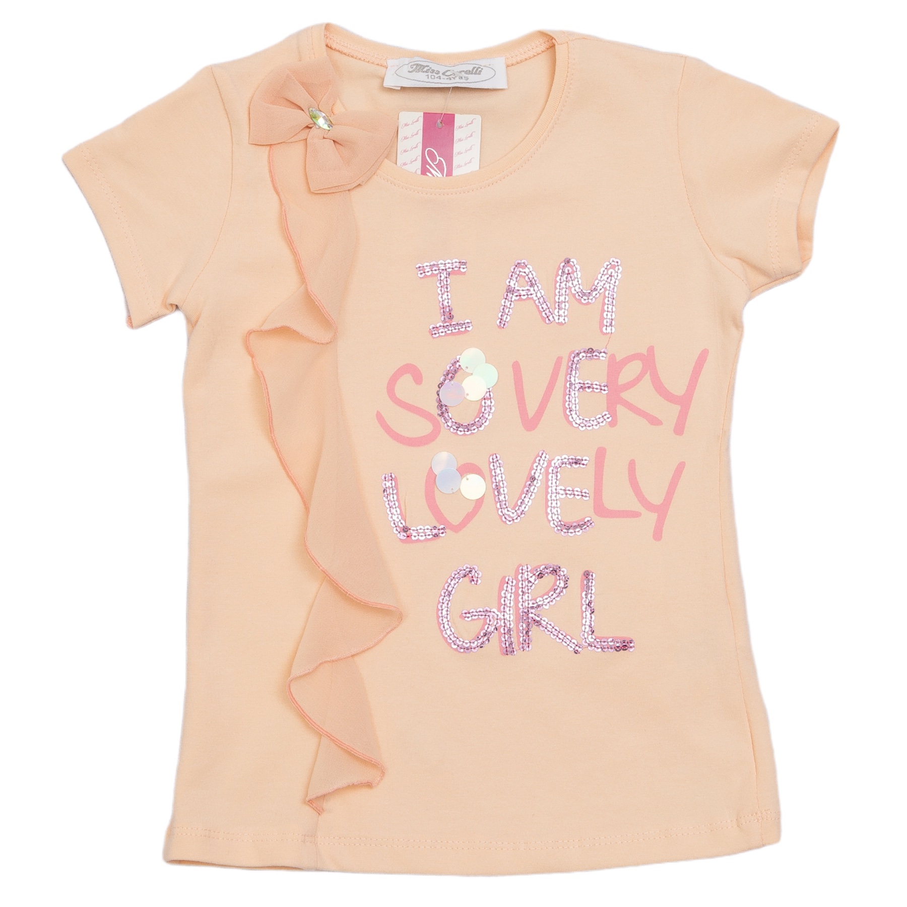 

Футболка для девочки Miss Lorelli 332 116 см Персиковый