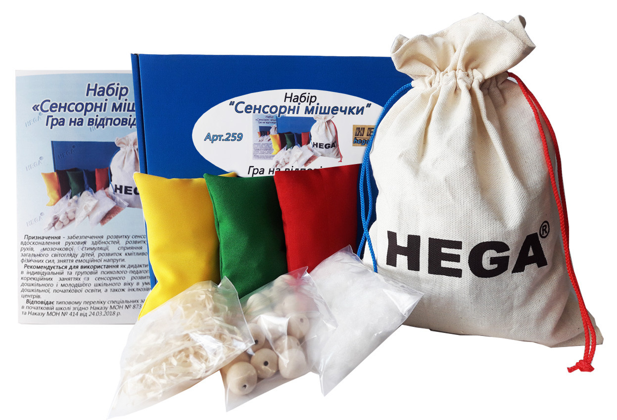 

Набор сенсорных мешочков HEGA. Игра на соответствие c пособие