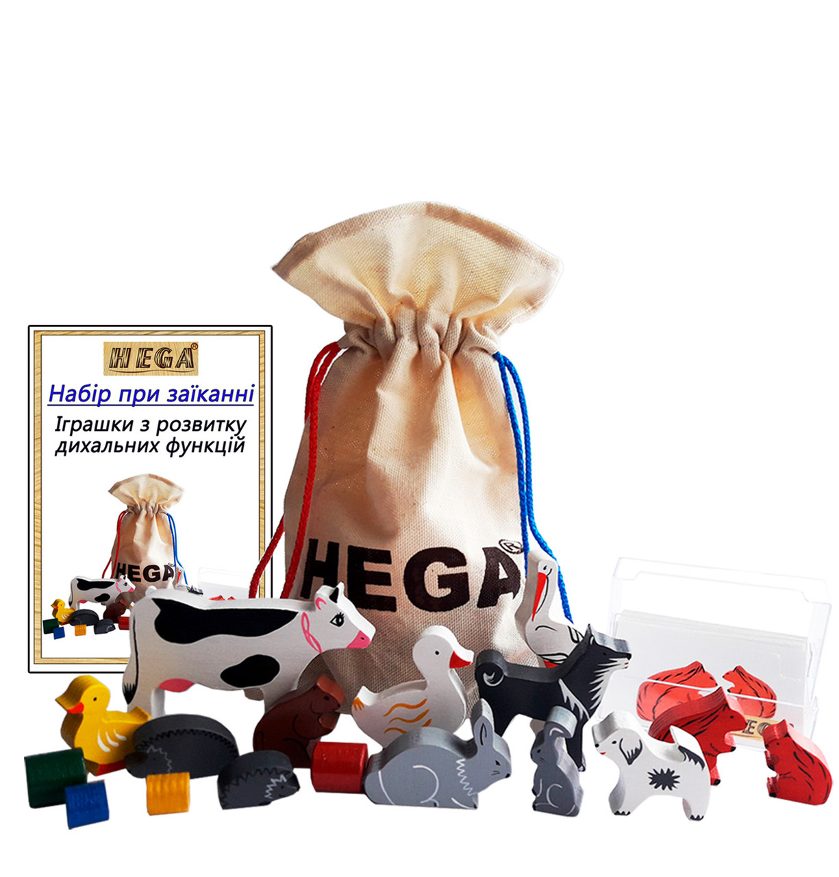 

Набор при заикании Hega. Игрушки по развитию дыхательных функций (252)