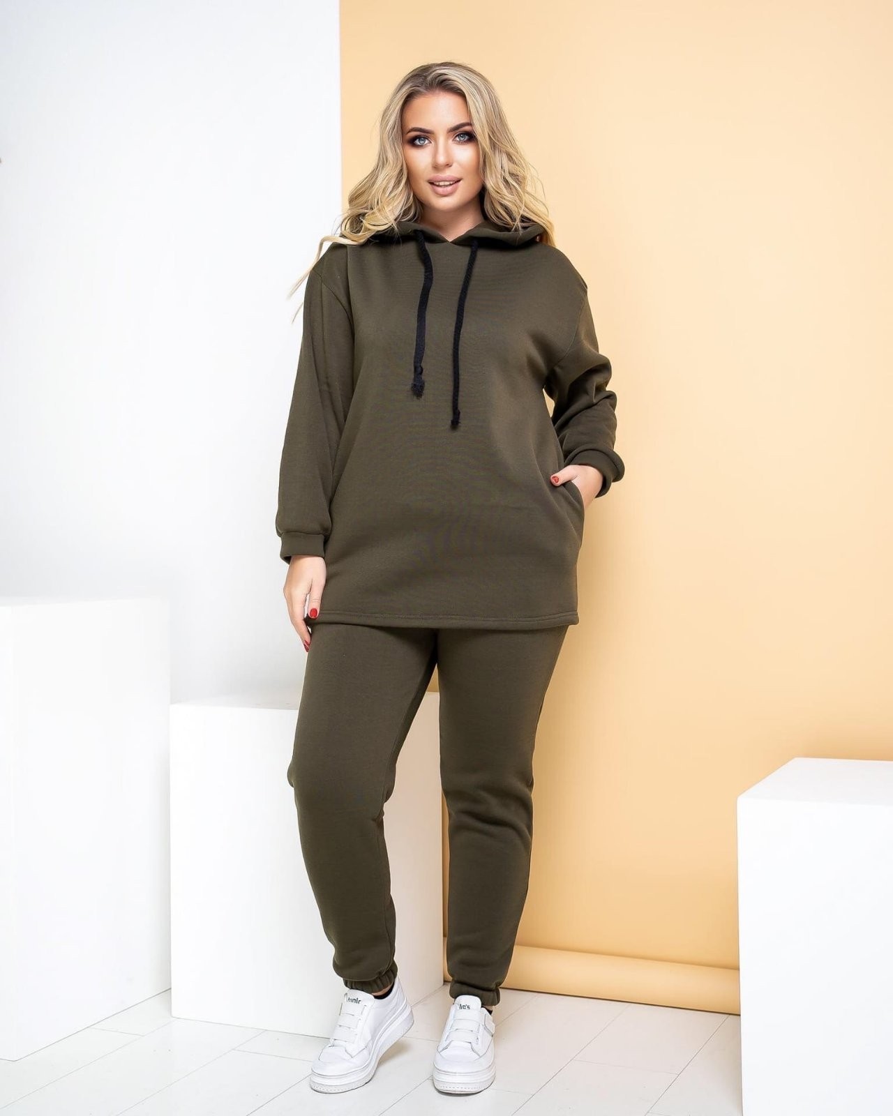 

Спортивный костюм Asphodel на флисе хаки 56 4XL