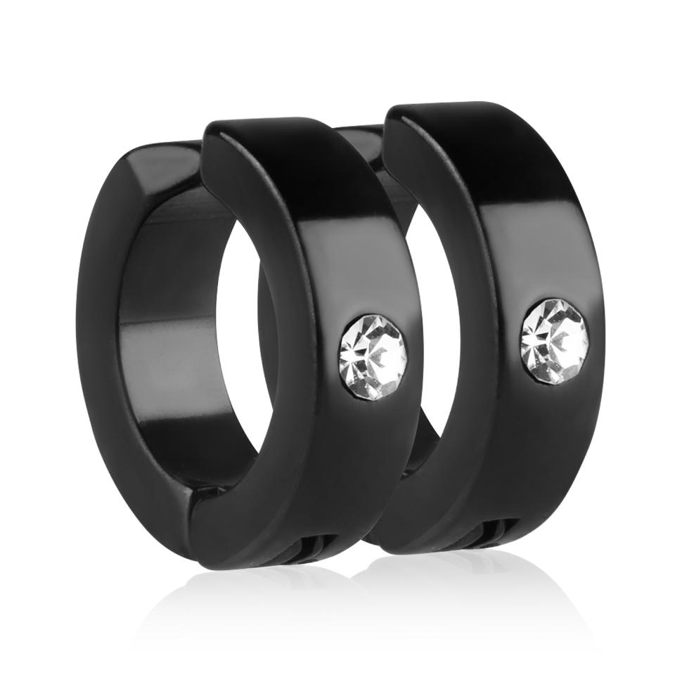 

Клипсы из стали Spikes SFE-13529 с фианитом (Цвет: черный)