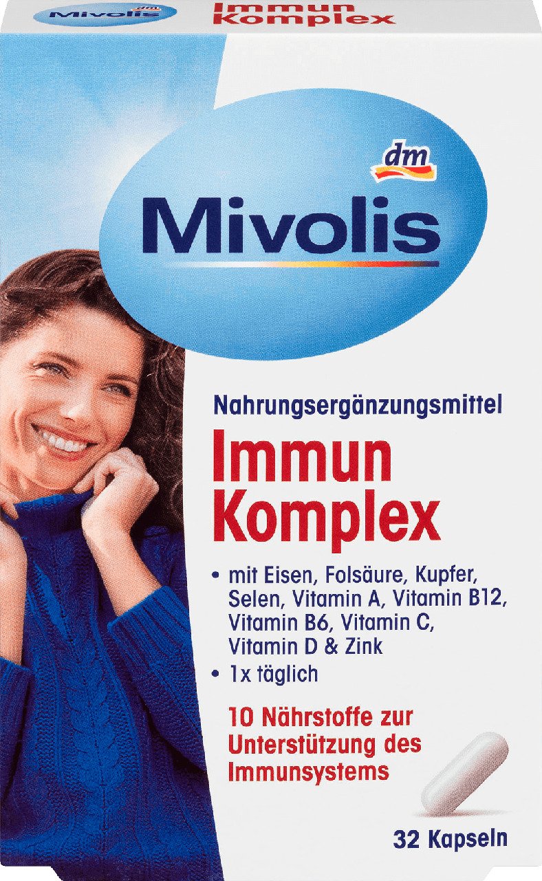 

Витаминные таблетки Mivolis Immun Komplex PD101 капсулы 32 шт (P-6910806230568)