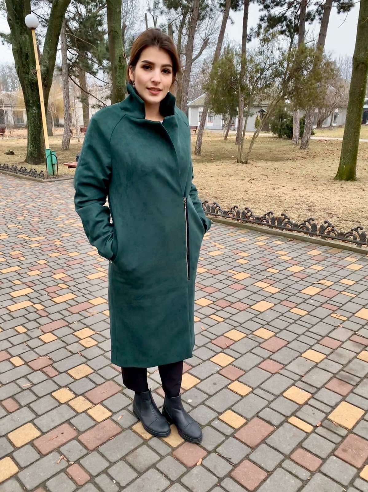 

Пальто замшевое MALIKA цвет темно- зеленый  L-XL, Пальто замшевое MALIKA цвет темно- зеленый 46 L-XL