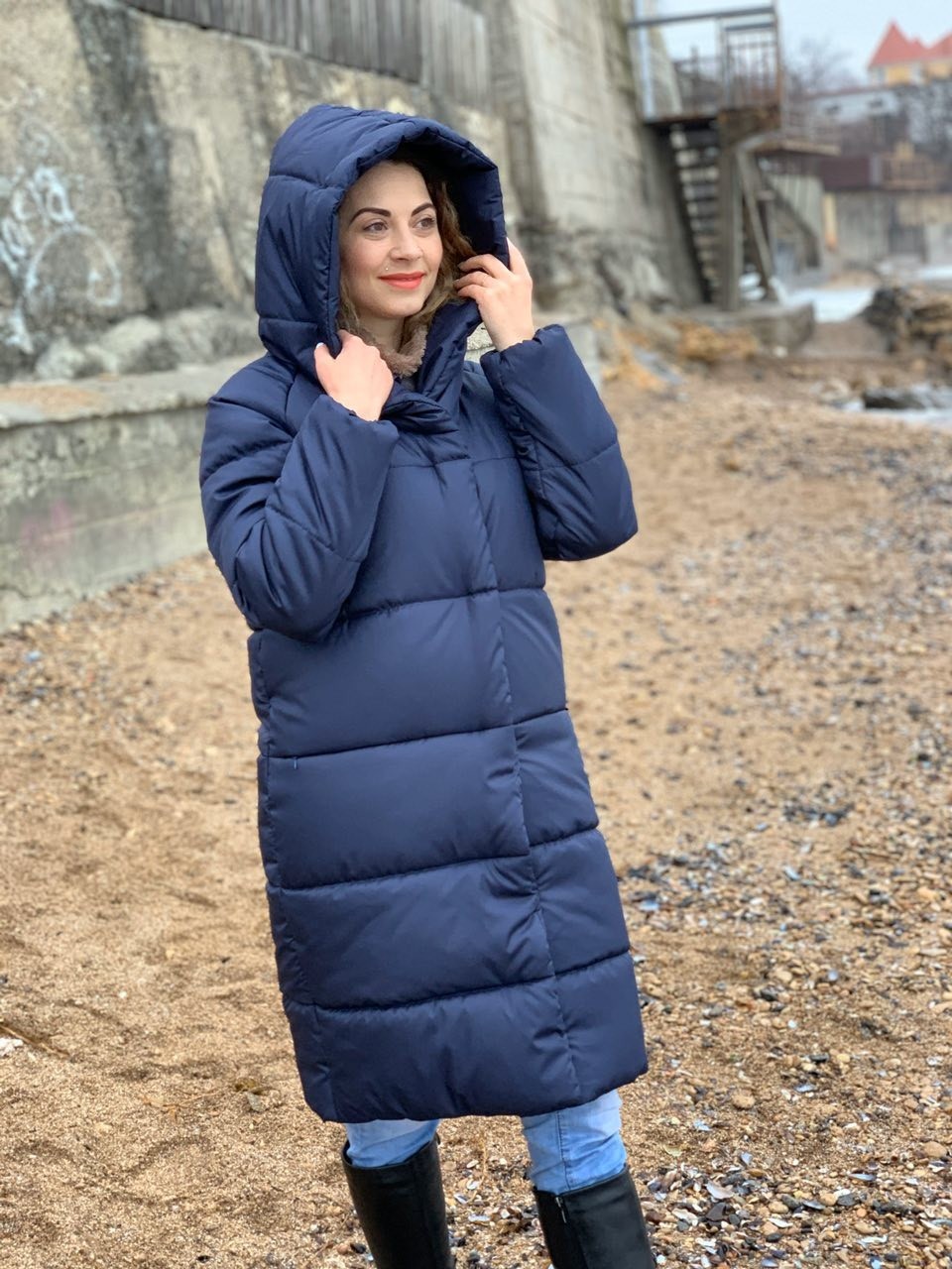 

Короткое пальто MaLika синее - S -M, Короткое пальто MaLika синее 42-44 S -M