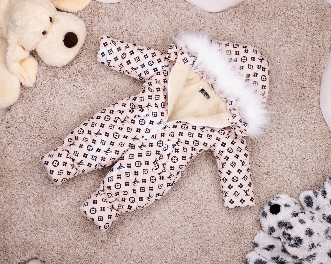 

Комбинезон детский зимний на овчине Natalie Look LV 80-86 см бежевый