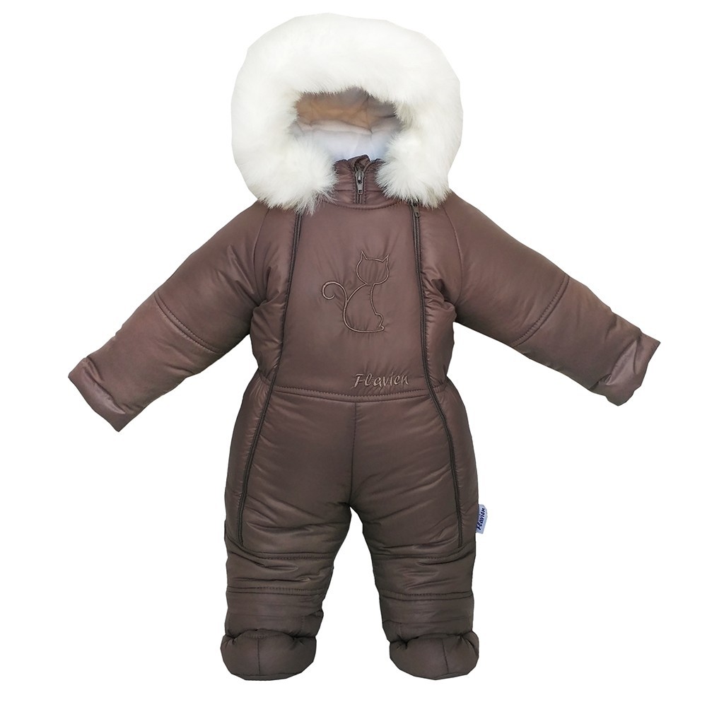 

Зимний цельный комбинезон детский Flavien М3033 62-68 см коричневый