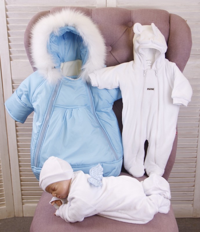 

Комплект на выписку из роддома зимой Brilliantbaby Norway 56-62 белый с голубым