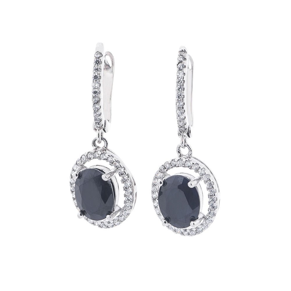 

Серьги серебряные (сапфир, фианиты) 121455 Оникс