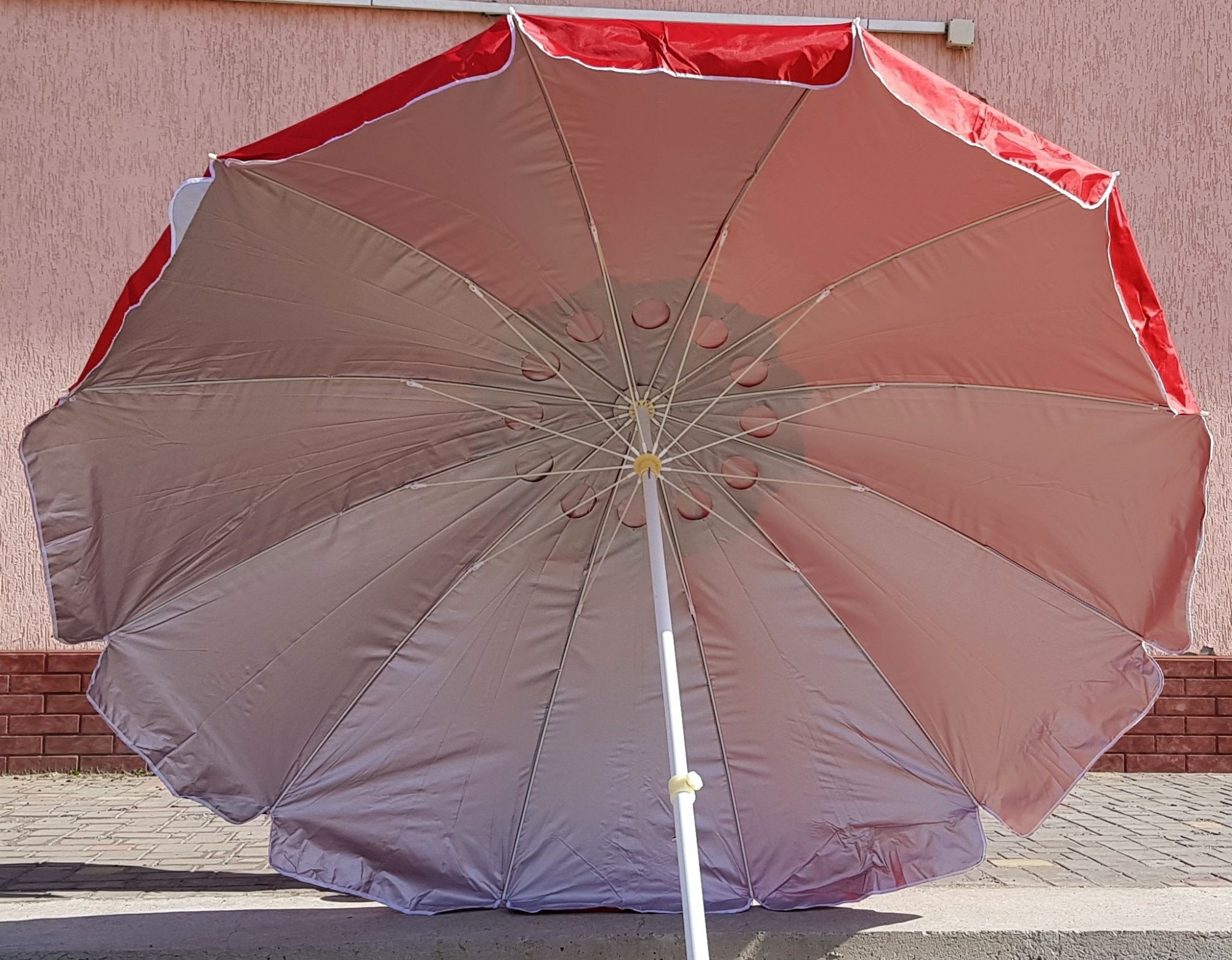 

Зонт садовый торговый Sansan Umbrella 005W красный круглый 2,8 метра