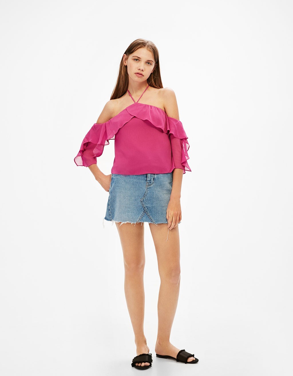 

Блуза Bershka  фуксия 4820227781065, Блуза Bershka L фуксия 4820227781065