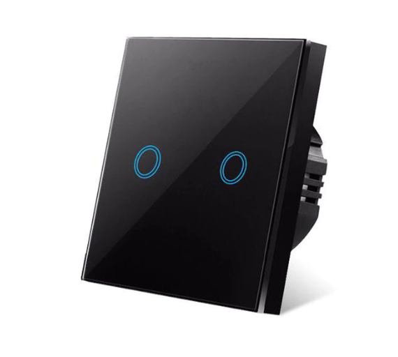 

Сенсорный настенный выключатель света SWITCH на 2 канала Black Led Panel