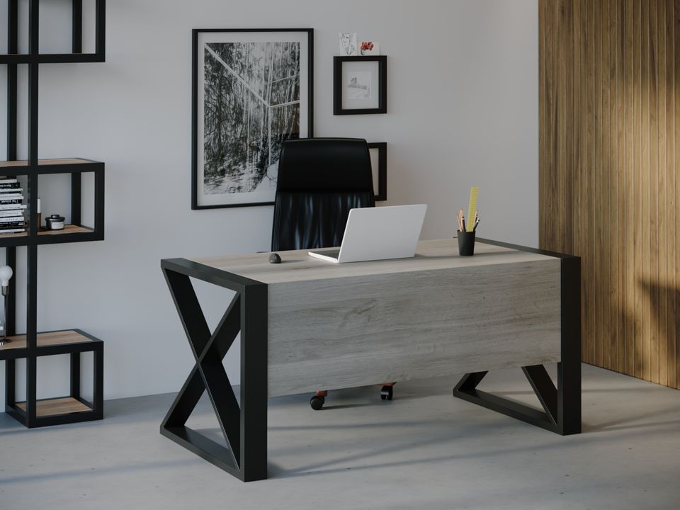 

Компьютерный стол HYGGE HG124 Кьоге 135 х 80 х 75 см ДСП Дуб Серый