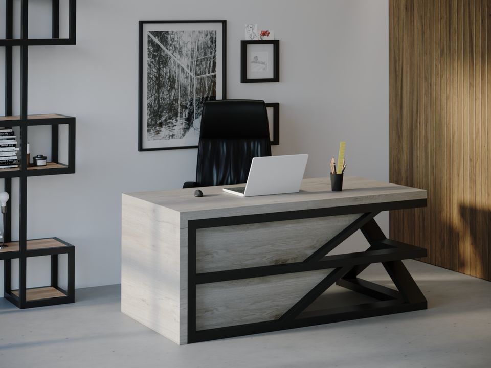 

Компьютерный стол HYGGE HG131 Герлев 150 х 80 х 75 см ДСП Дуб Серый