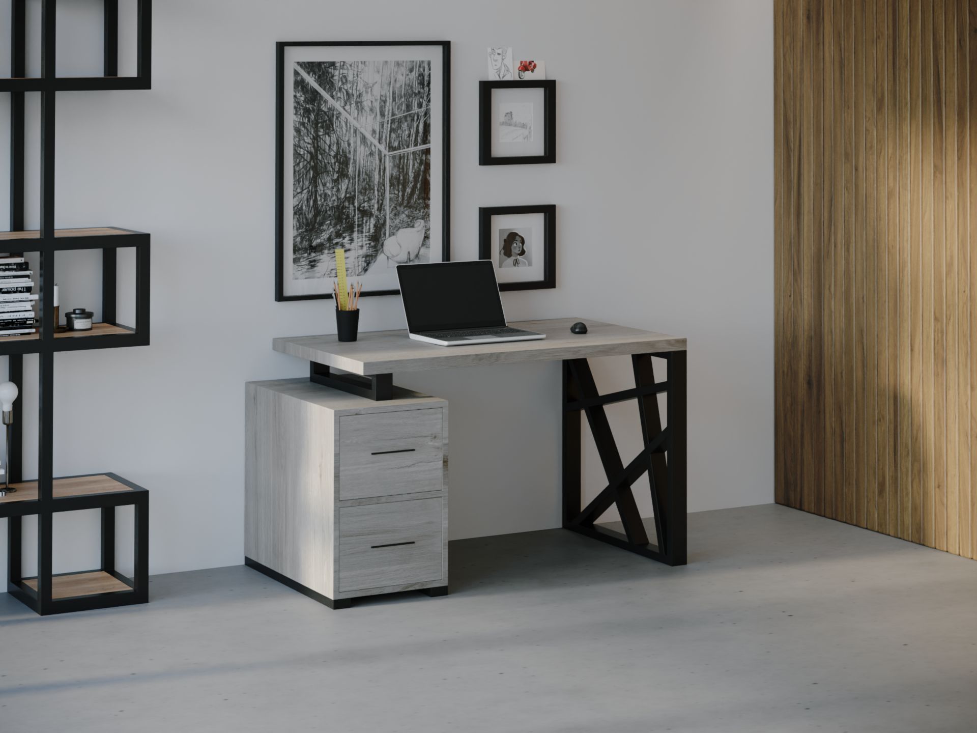 

Компьютерный стол HYGGE HG032 Лофотен 150 х 80 х 75 см ДСП Дуб Серый