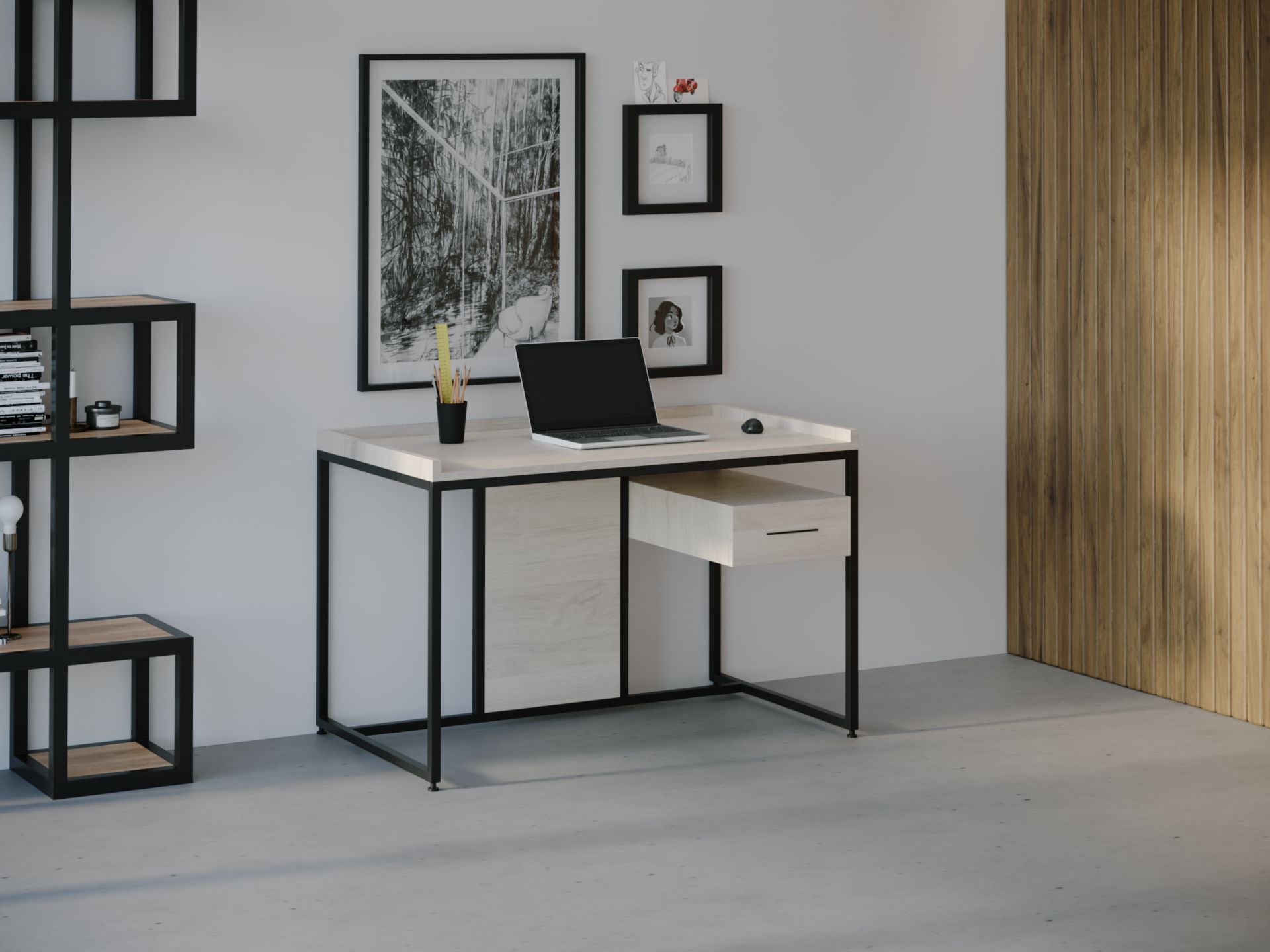 

Компьютерный стол HYGGE HG026 Гейло 120 х 80 х 75 см ДСП Дуб Белый