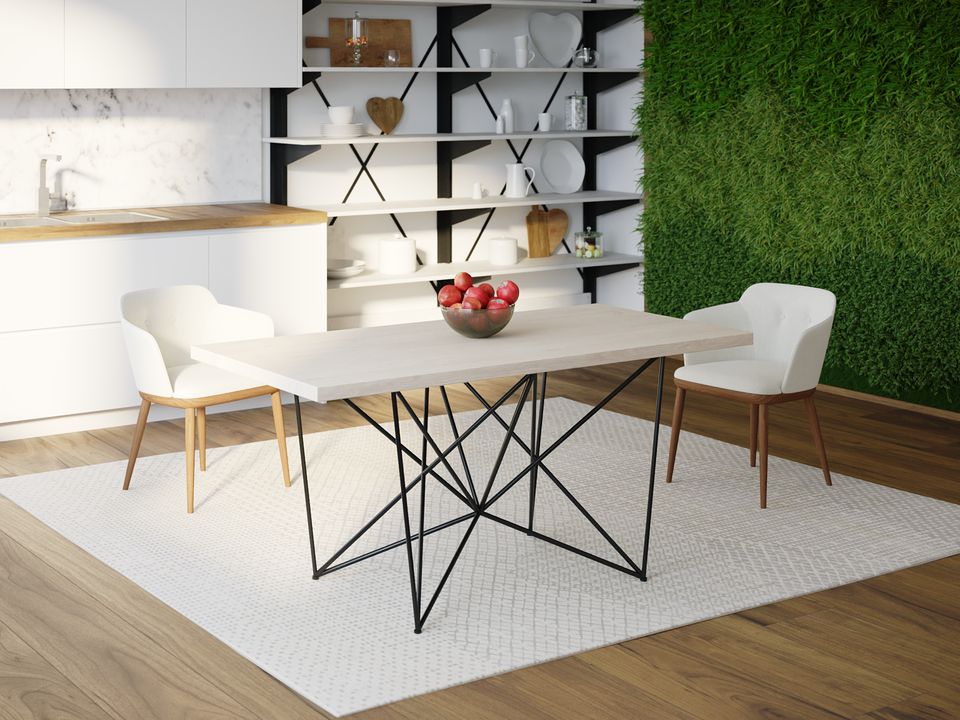 

Обеденный стол HYGGE HG159 Корсер 135 х 80 х 75 см ДСП Дуб Белый