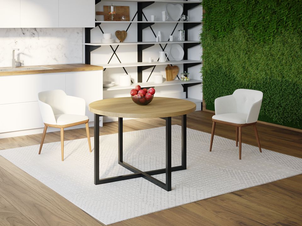 

Обеденный стол HYGGE HG117 Сількеборг Круглый 75 х 75 х 75 см ДСП Дуб Светлый