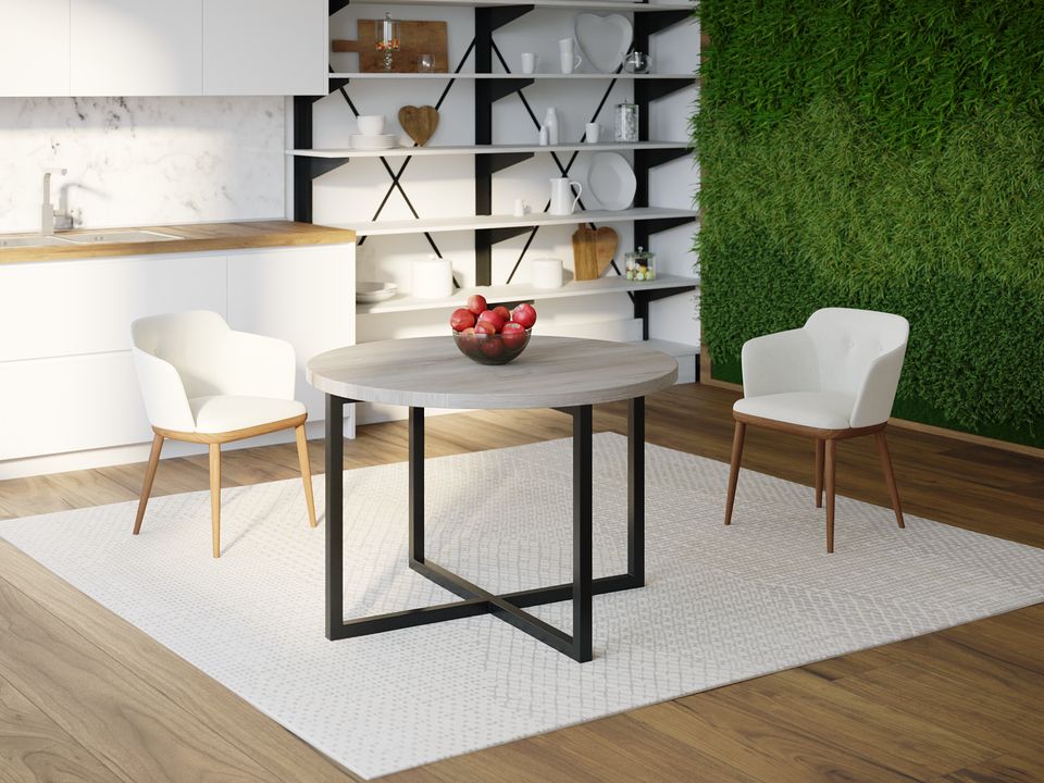 

Обеденный стол HYGGE HG117 Сількеборг Круглый 75 х 75 х 75 см ДСП Дуб Серый