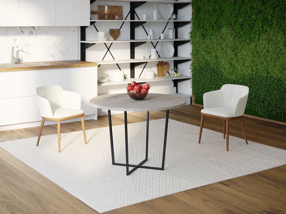 

Обеденный стол HYGGE HG142 Ольстікке Круглый 100 х 100 х 75 см ДСП Дуб Серый