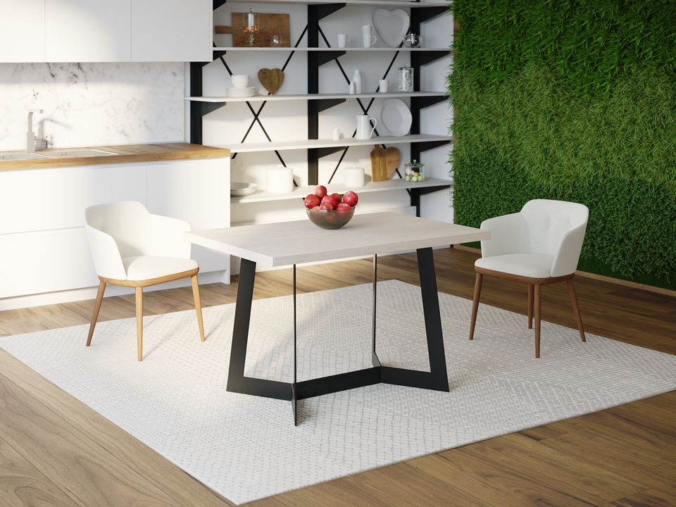 

Обеденный стол HYGGE HG136 Хьорсхольм 120 х 80 х 75 см ДСП Дуб Белый