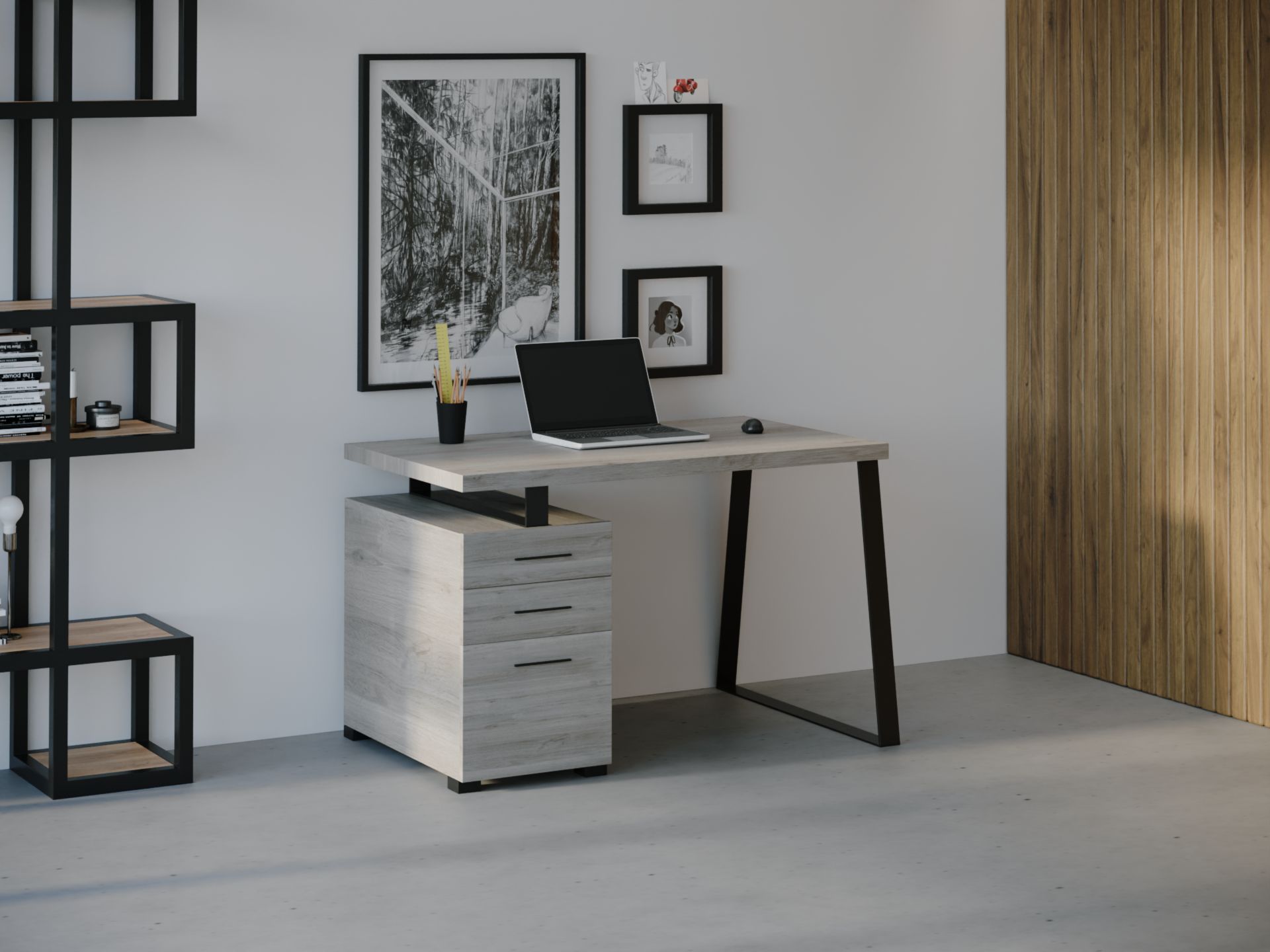 

Компьютерный стол HYGGE HG025 Берген 150 х 80 х 75 см ДСП Дуб Серый