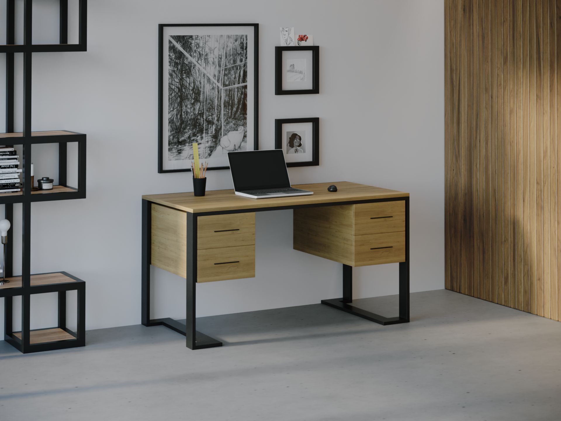 

Компьютерный стол HYGGE HG033 Биф 120 х 80 х 75 см ДСП Дуб Светлый