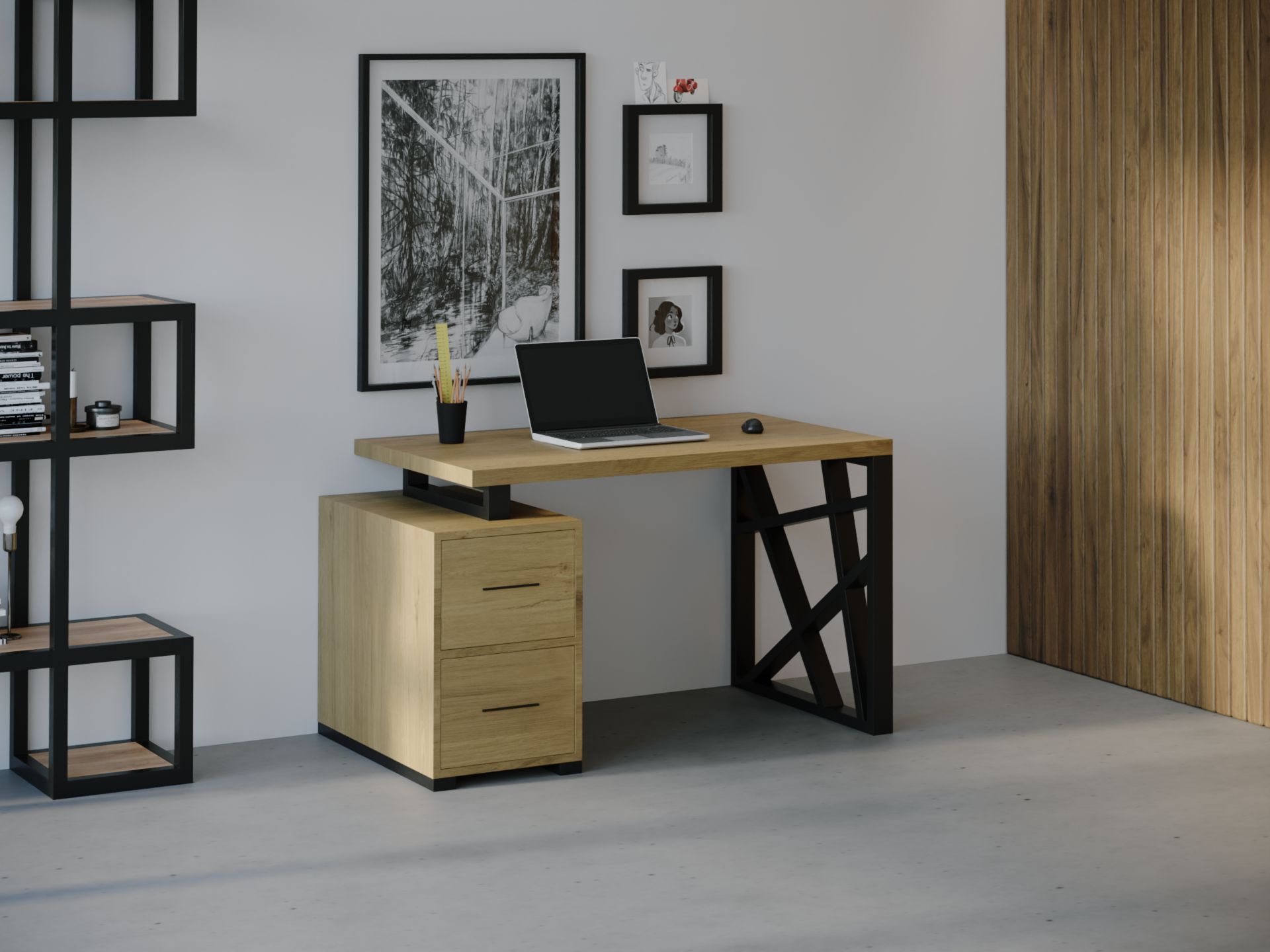 

Компьютерный стол HYGGE HG032 Лофотен 150 х 80 х 75 см ДСП Дуб Светлый