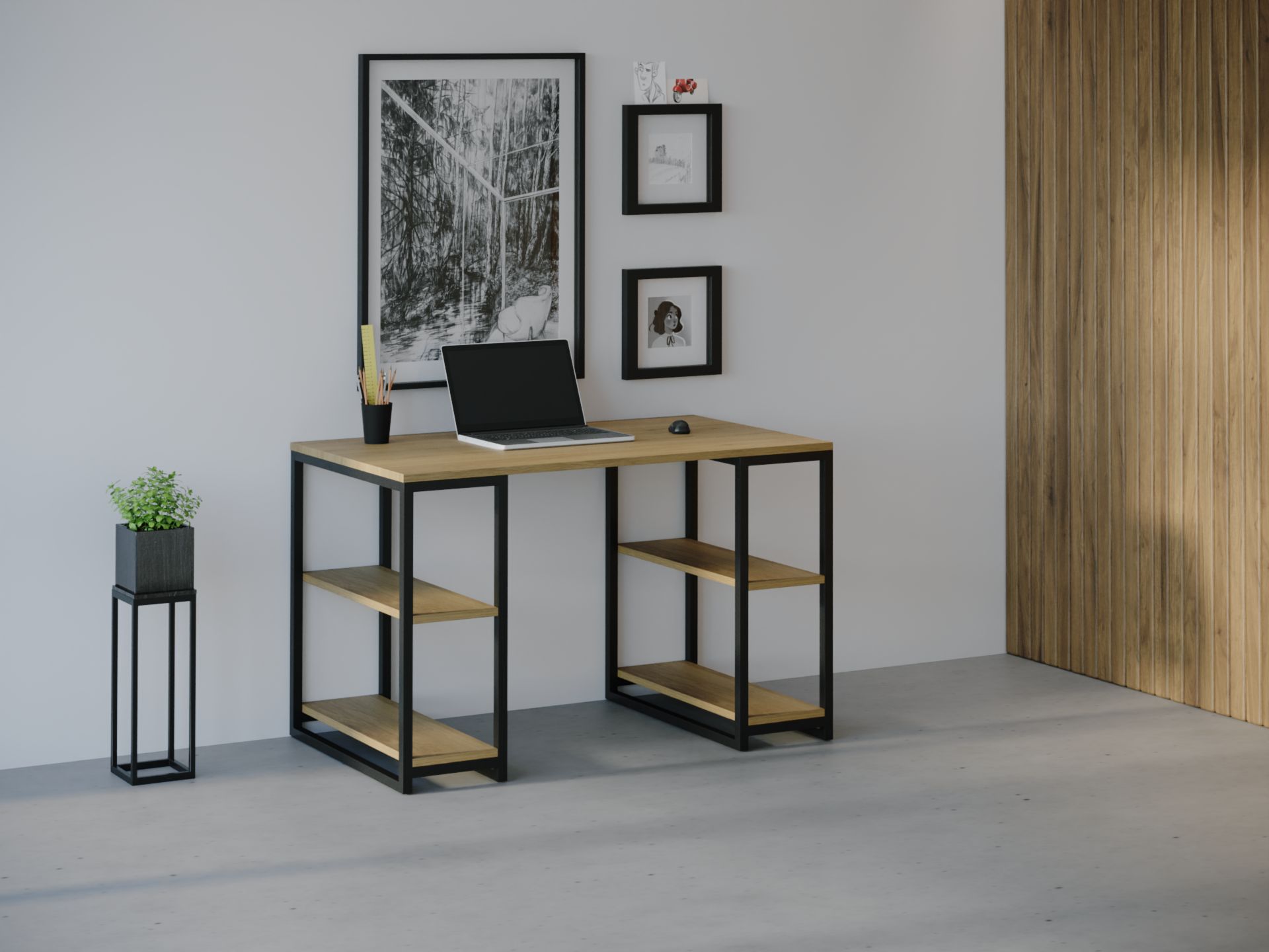 

Компьютерный стол HYGGE HG022 Струер 135 х 80 х 75 см ДСП Дуб Светлый