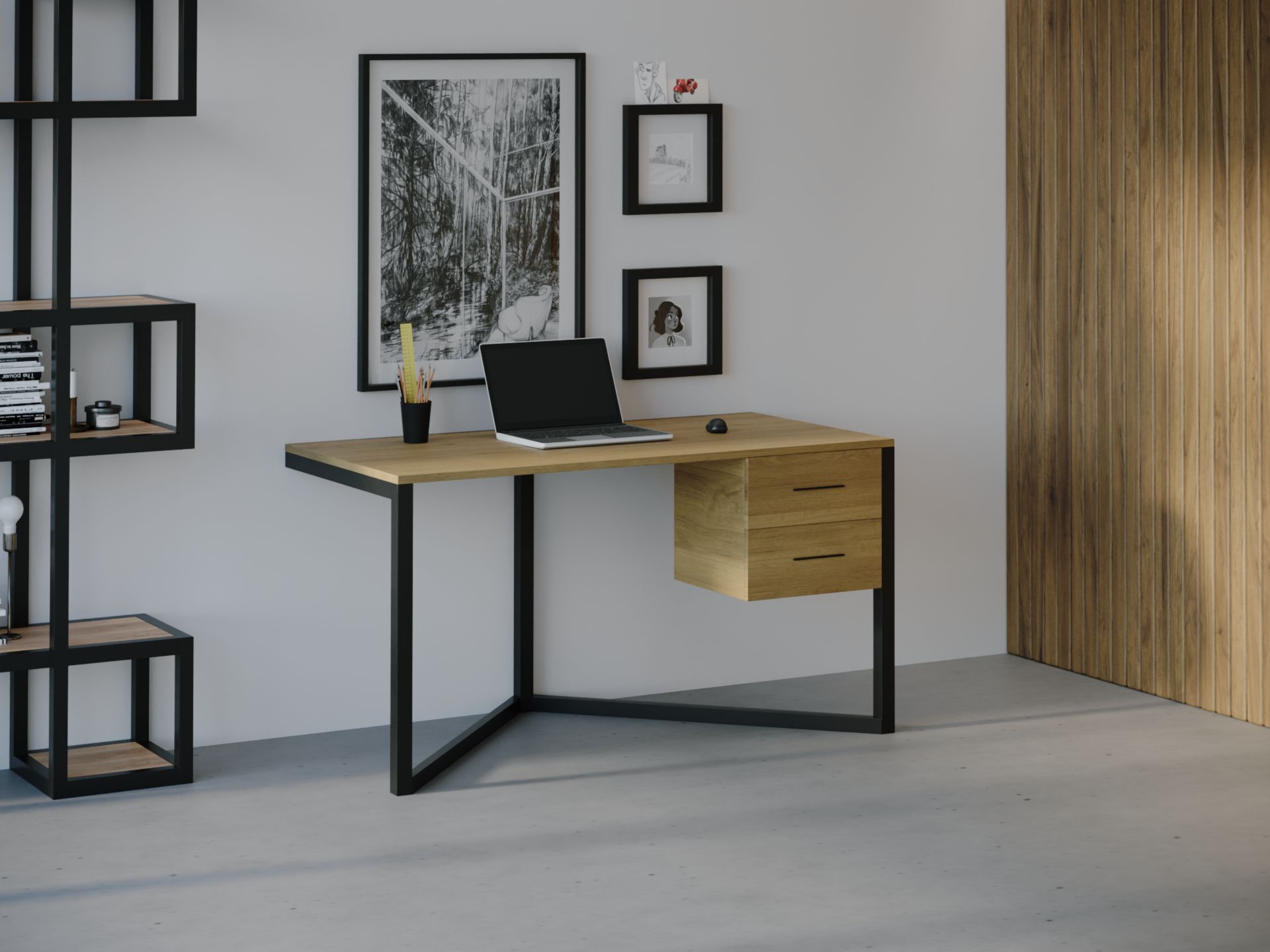 

Компьютерный стол HYGGE HG035 Молде 150 х 80 х 75 см ДСП Дуб Светлый