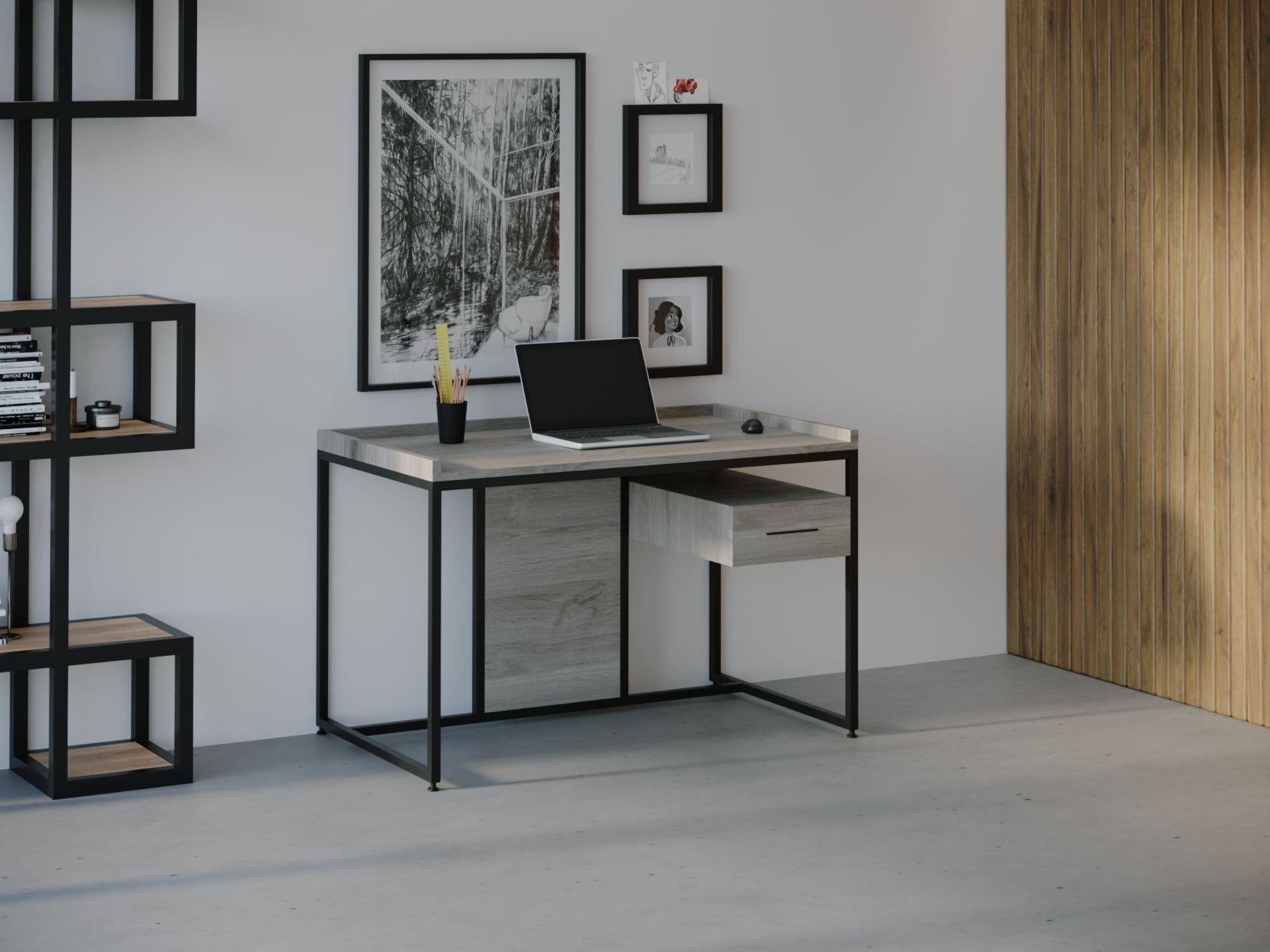 

Компьютерный стол HYGGE HG026 Гейло 150 х 80 х 75 см ДСП Дуб Серый