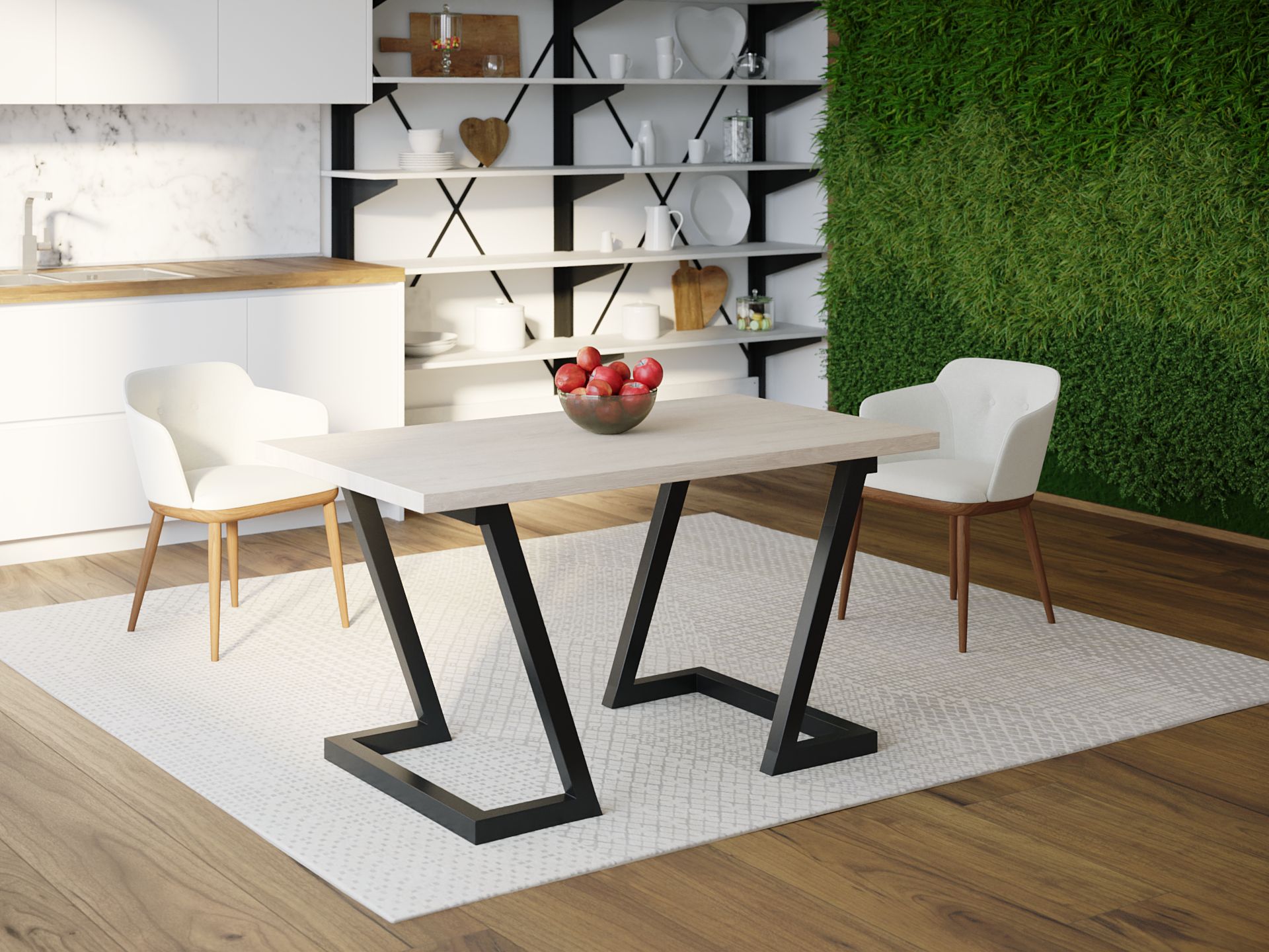 

Обеденный стол HYGGE HG040 Скальт 120 х 80 х 75 см ДСП Дуб Белый