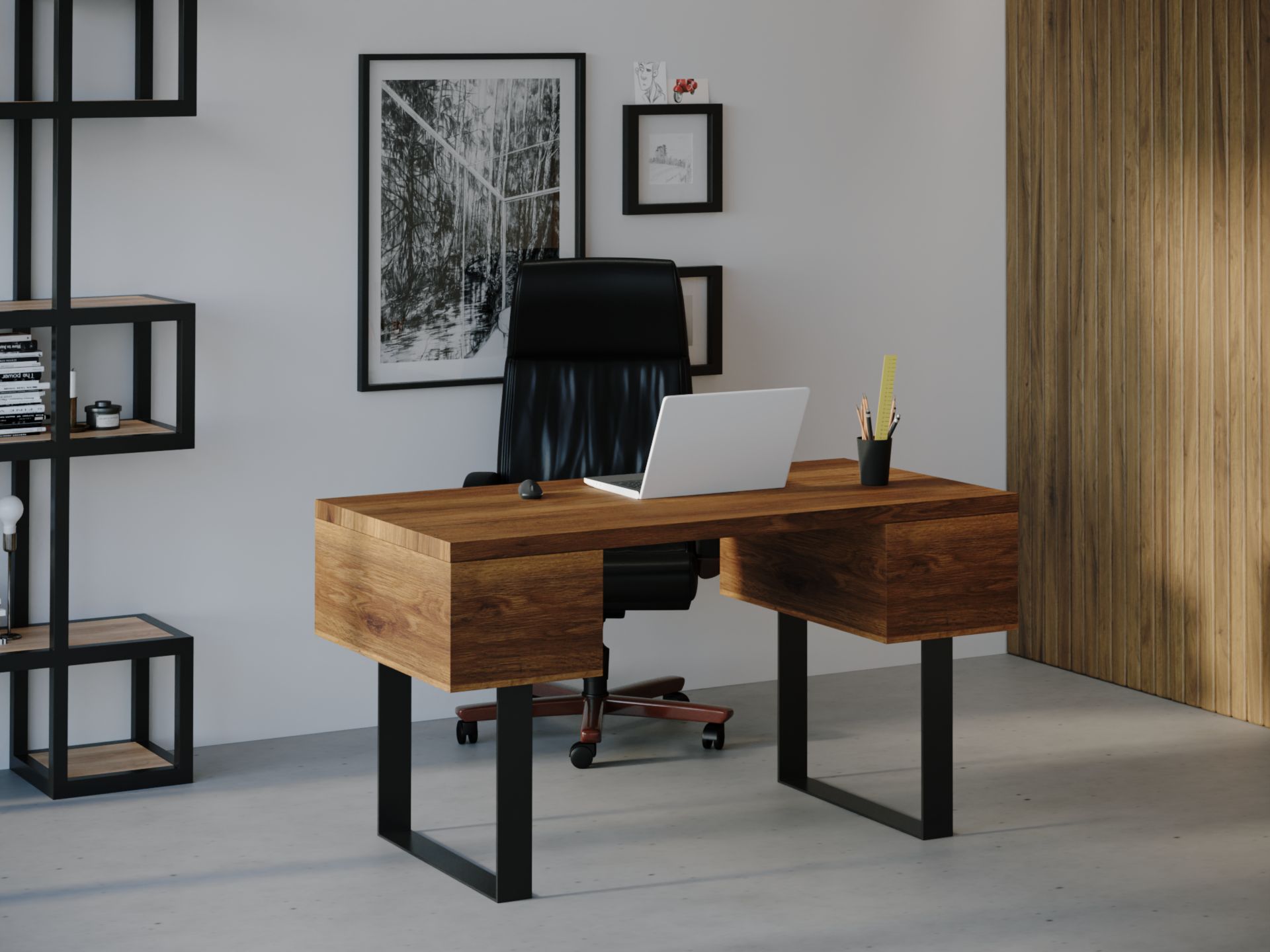 

Компьютерный стол HYGGE HG023 Юллінге 135 х 80 х 75 см ДСП Дуб Ореховый