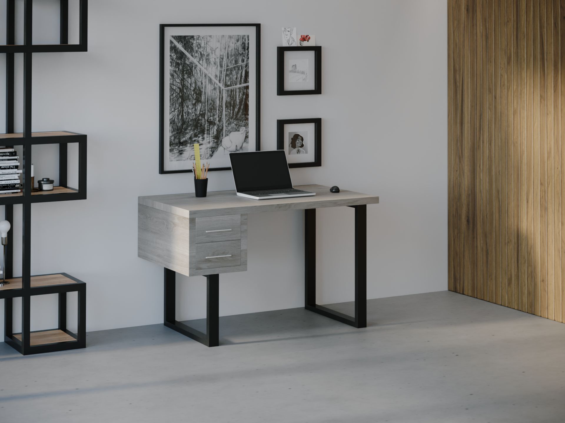 

Компьютерный стол HYGGE HG030 Кристиансунд 150 х 80 х 75 см ДСП Дуб Серый