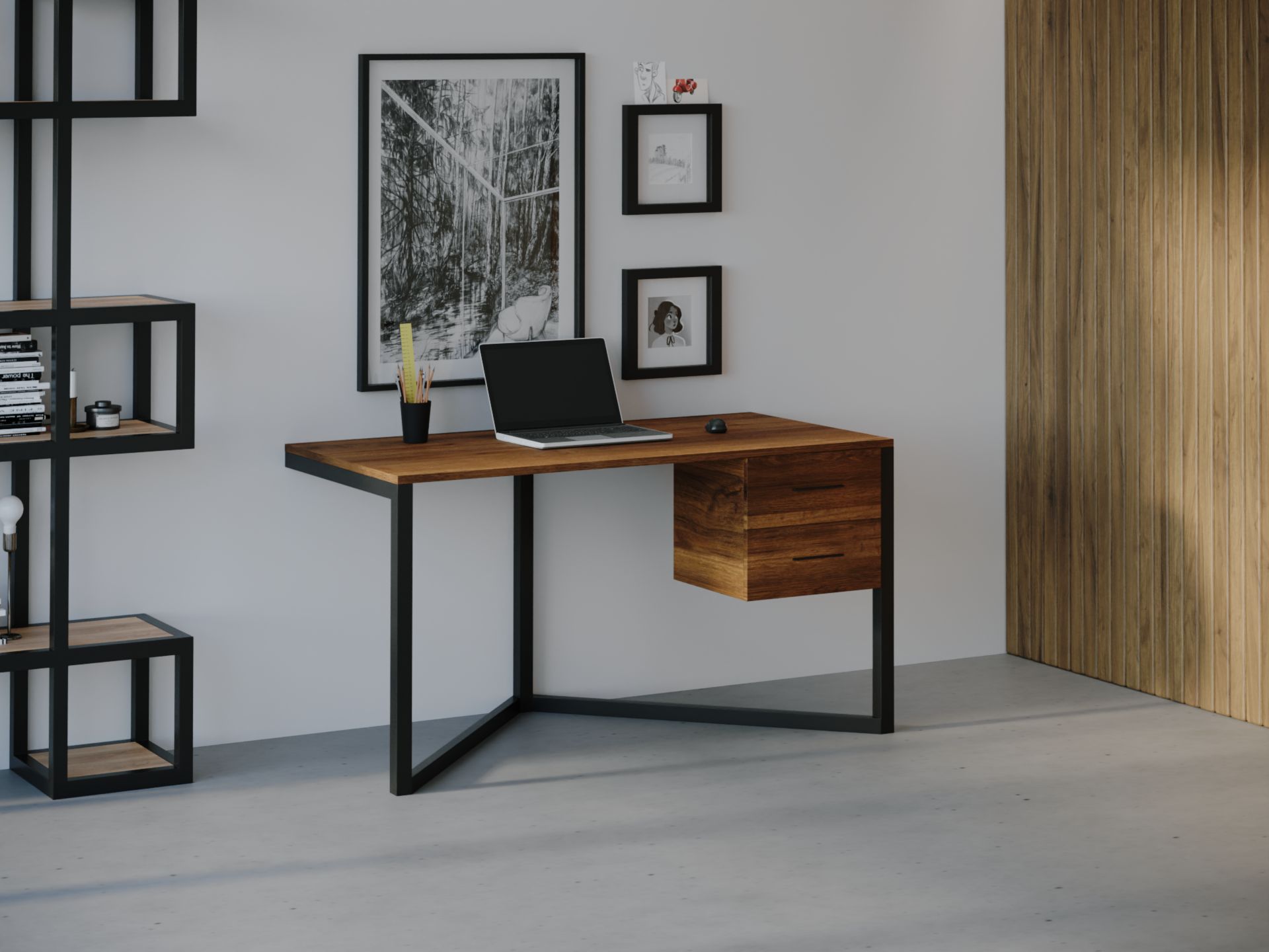 

Компьютерный стол HYGGE HG035 Молде 135 х 80 х 75 см ДСП Дуб Ореховый