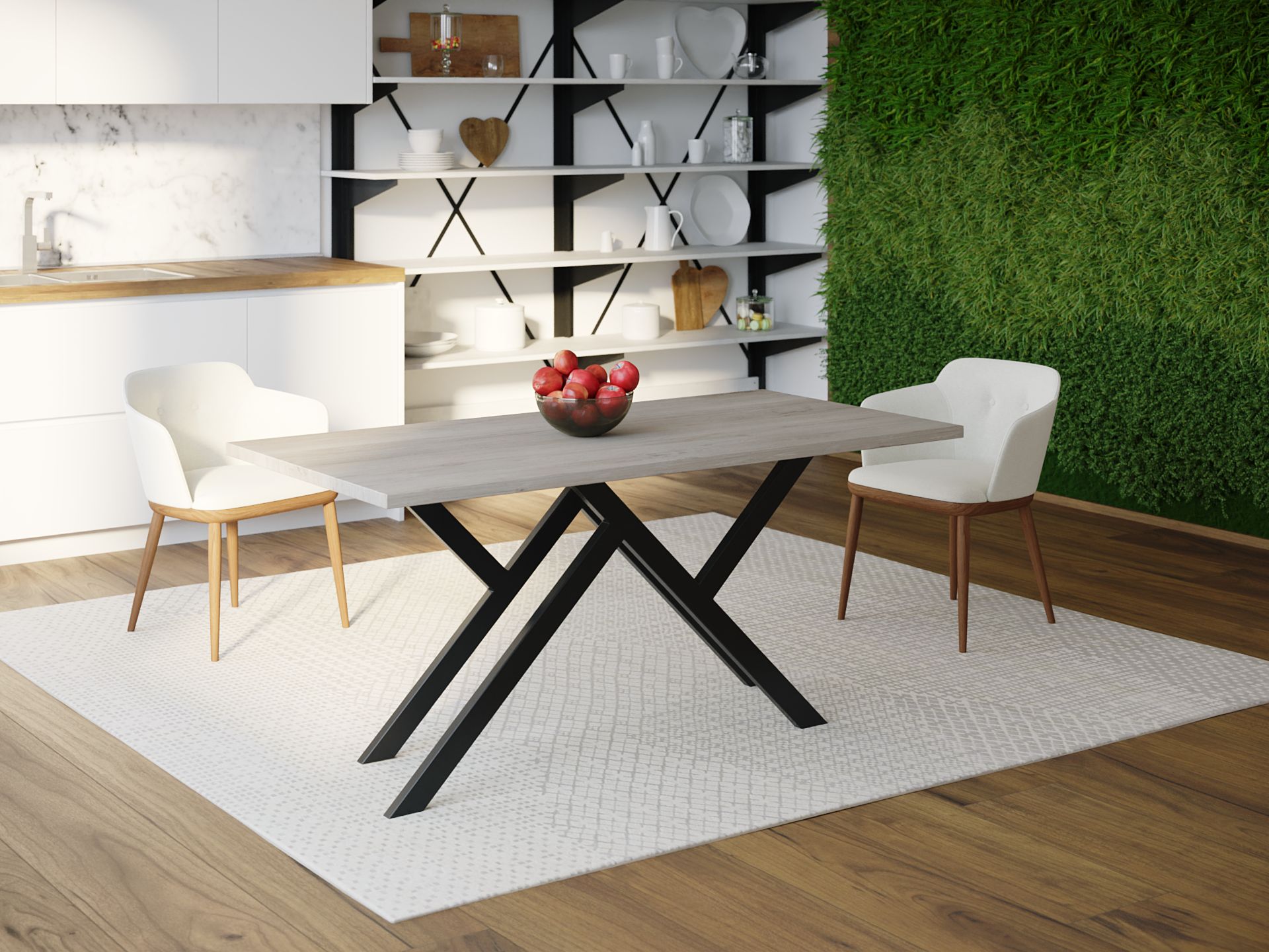 

Обеденный стол HYGGE HG042 Траун 150 х 80 х 75 см ДСП Дуб Серый