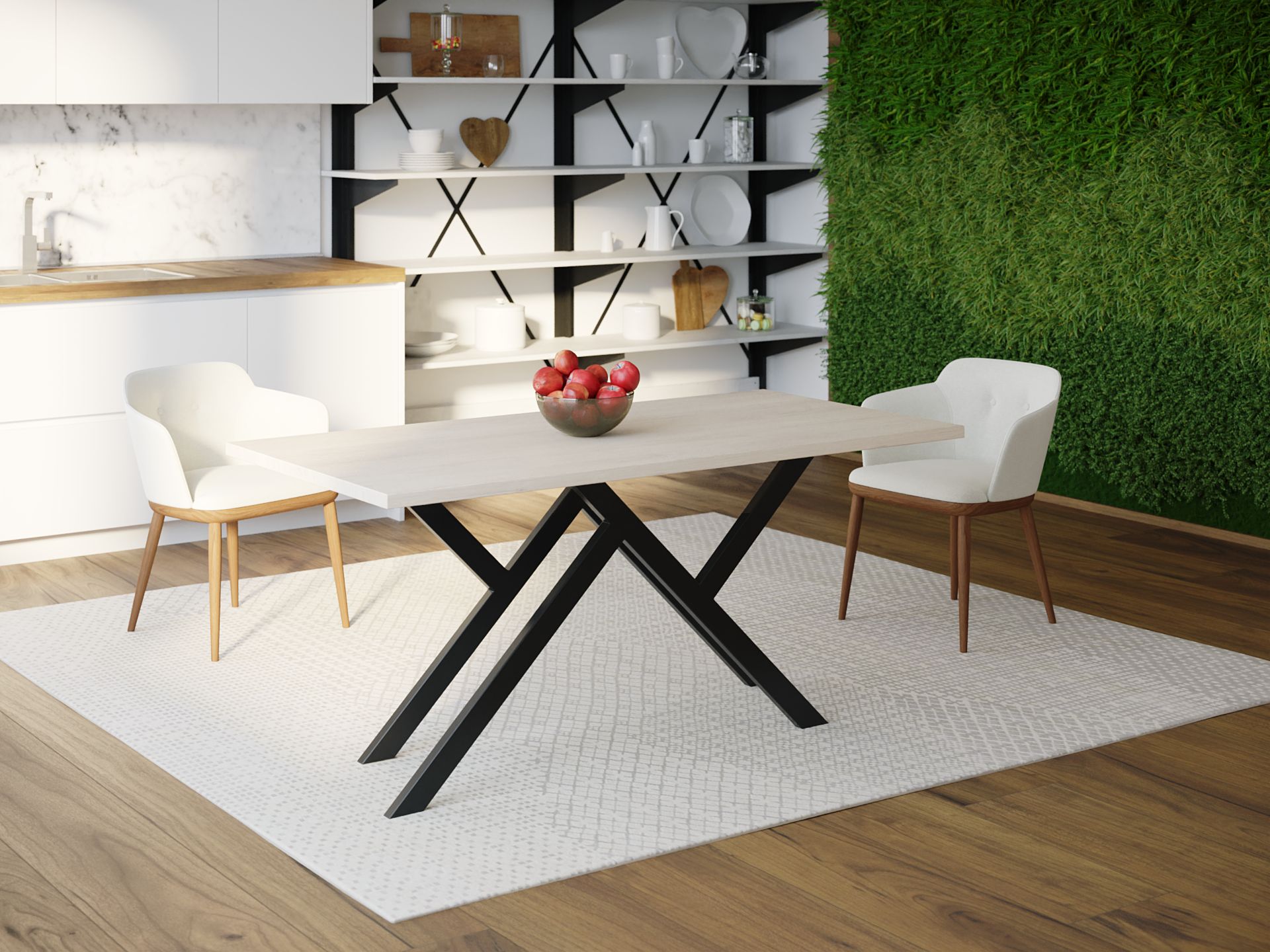 

Обеденный стол HYGGE HG042 Траун 150 х 80 х 75 см ДСП Дуб Белый