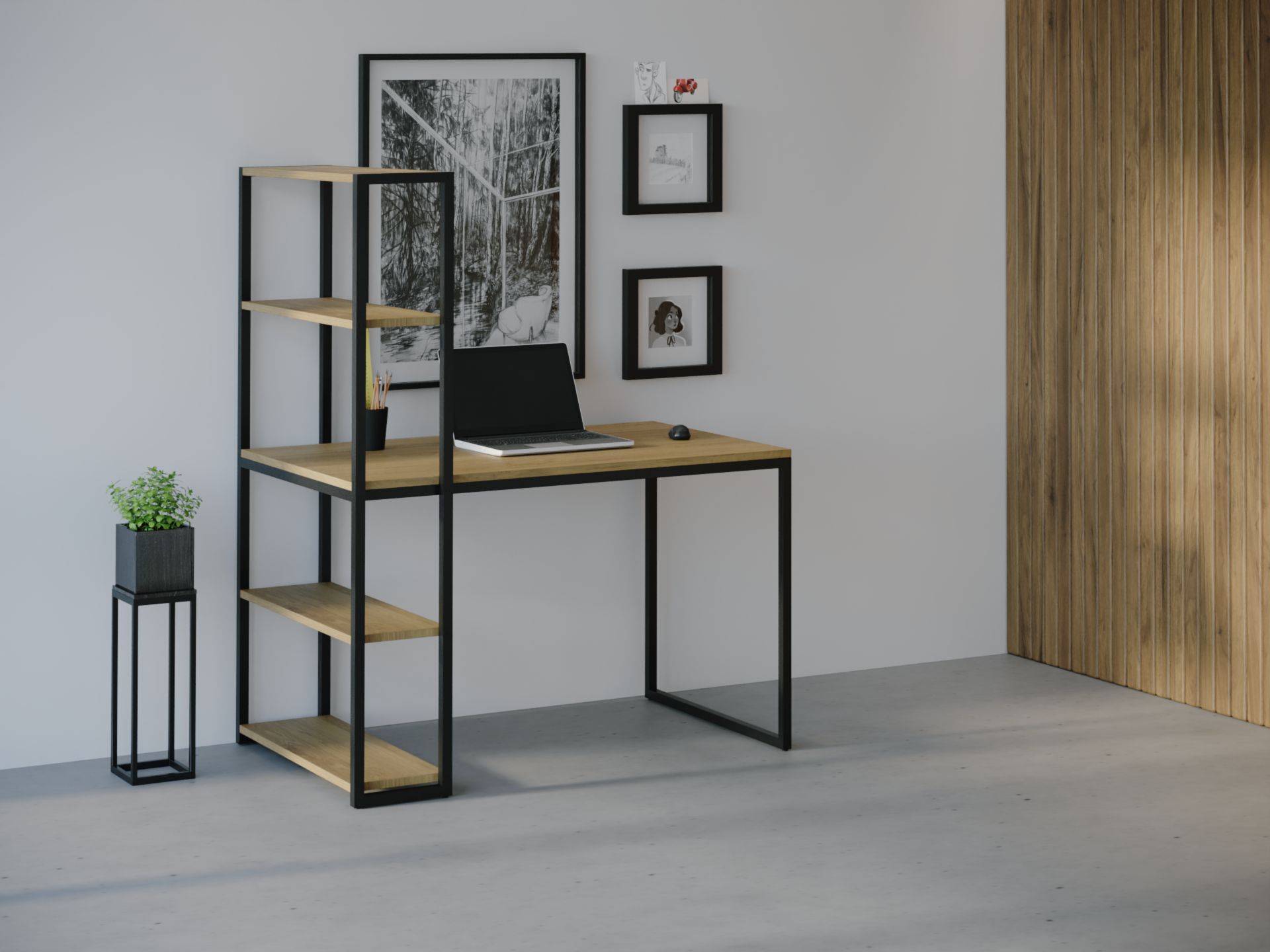 

Компьютерный стол HYGGE HG021 Ліструп 120 х 80 х 75 см ДСП Дуб Светлый