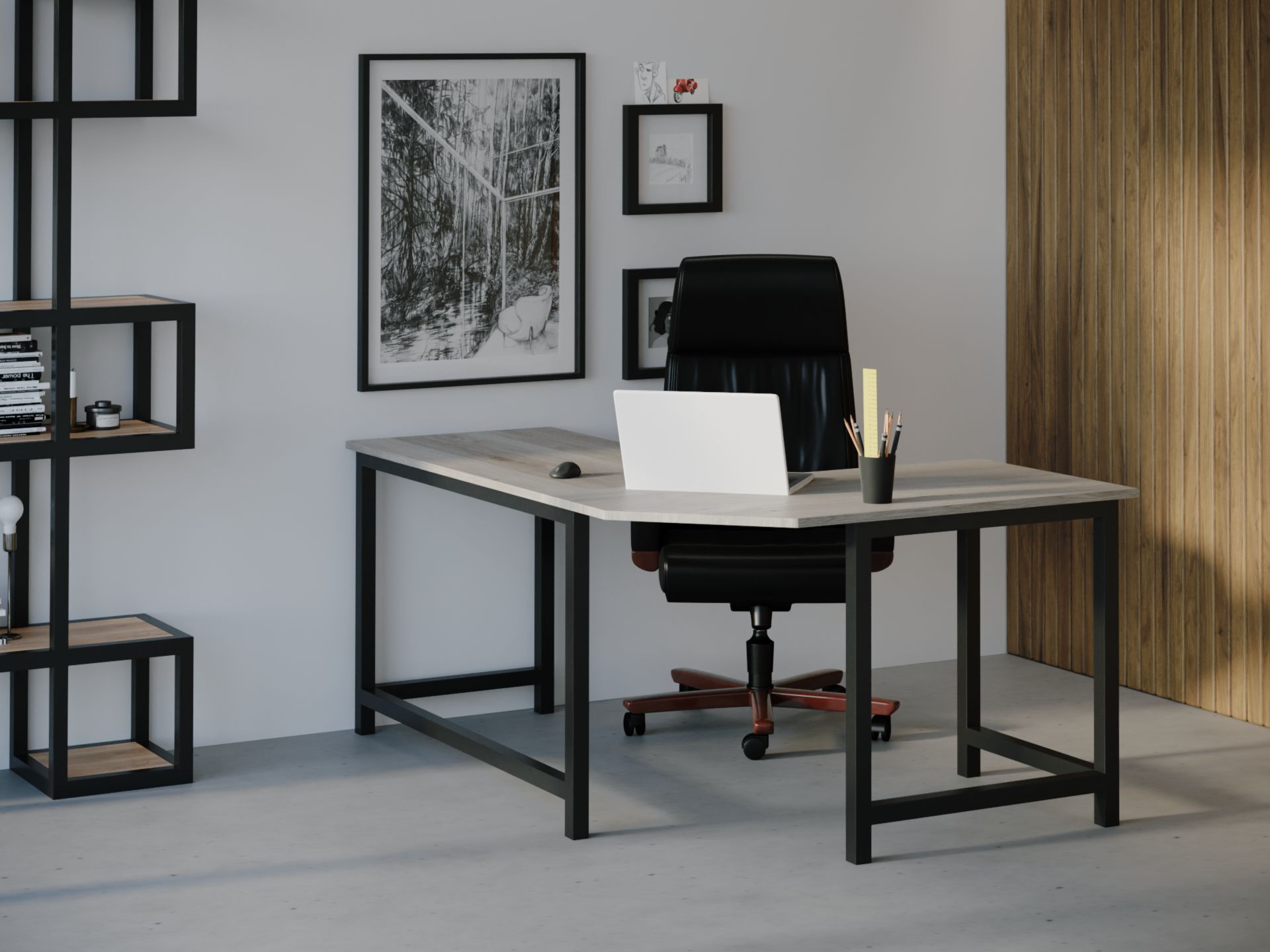 

Компьютерный стол HYGGE HG034 Люсефьорд 120 х 80 х 75 см ДСП Дуб Серый