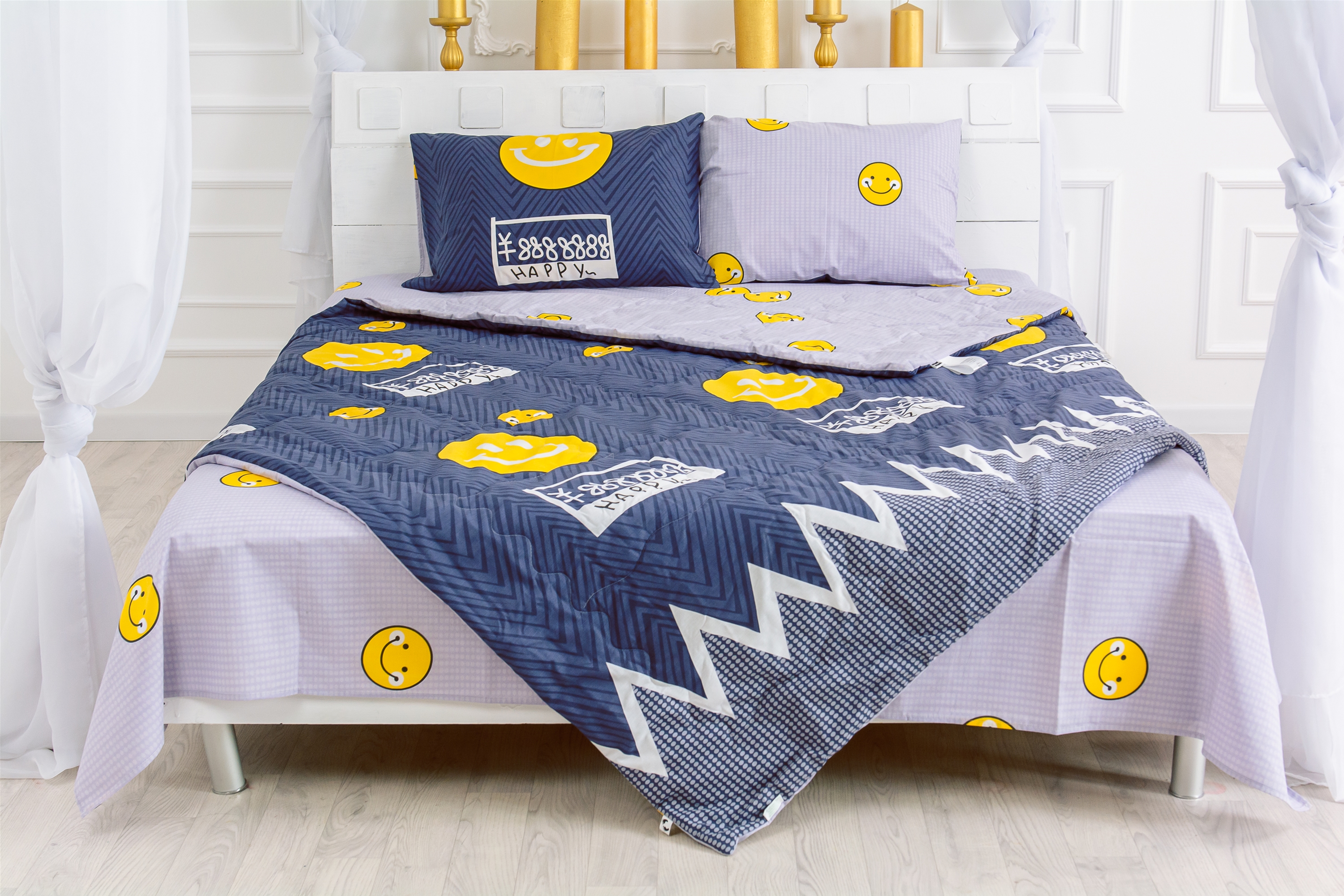

Летний постельный комплект MirSon №2528 Eco-Soft 17-0067 Manon Одеяло + 2 подушки 40x60 + 2 наволочки + простынь