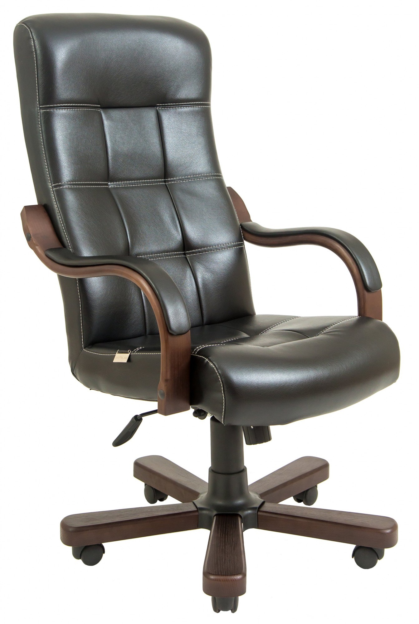 

Офисное Кресло Руководителя Вирджиния Титан Black Wood Lux М2 AnyFix Черное