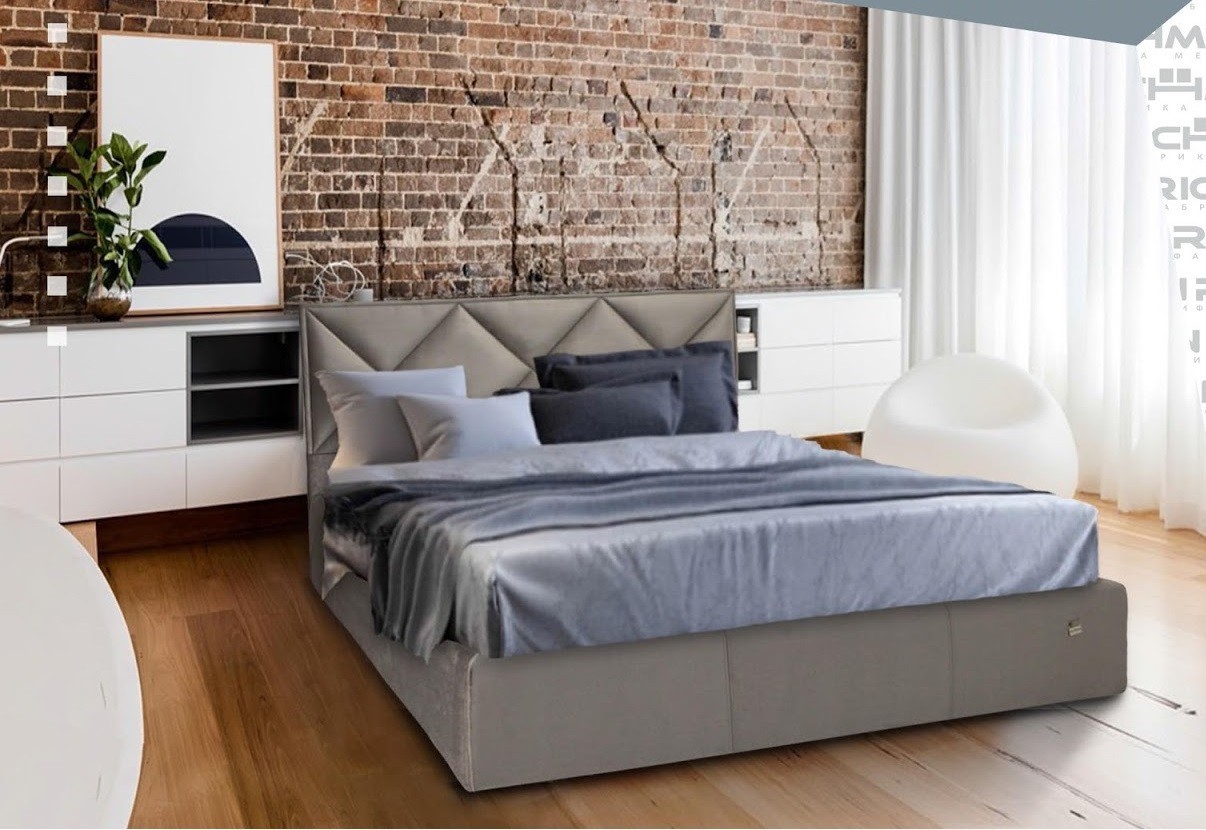 

Кровать Двуспальная Leeds Comfort 180 х 200 см Missoni 008 С подъемным механизмом и нишей для белья Серая